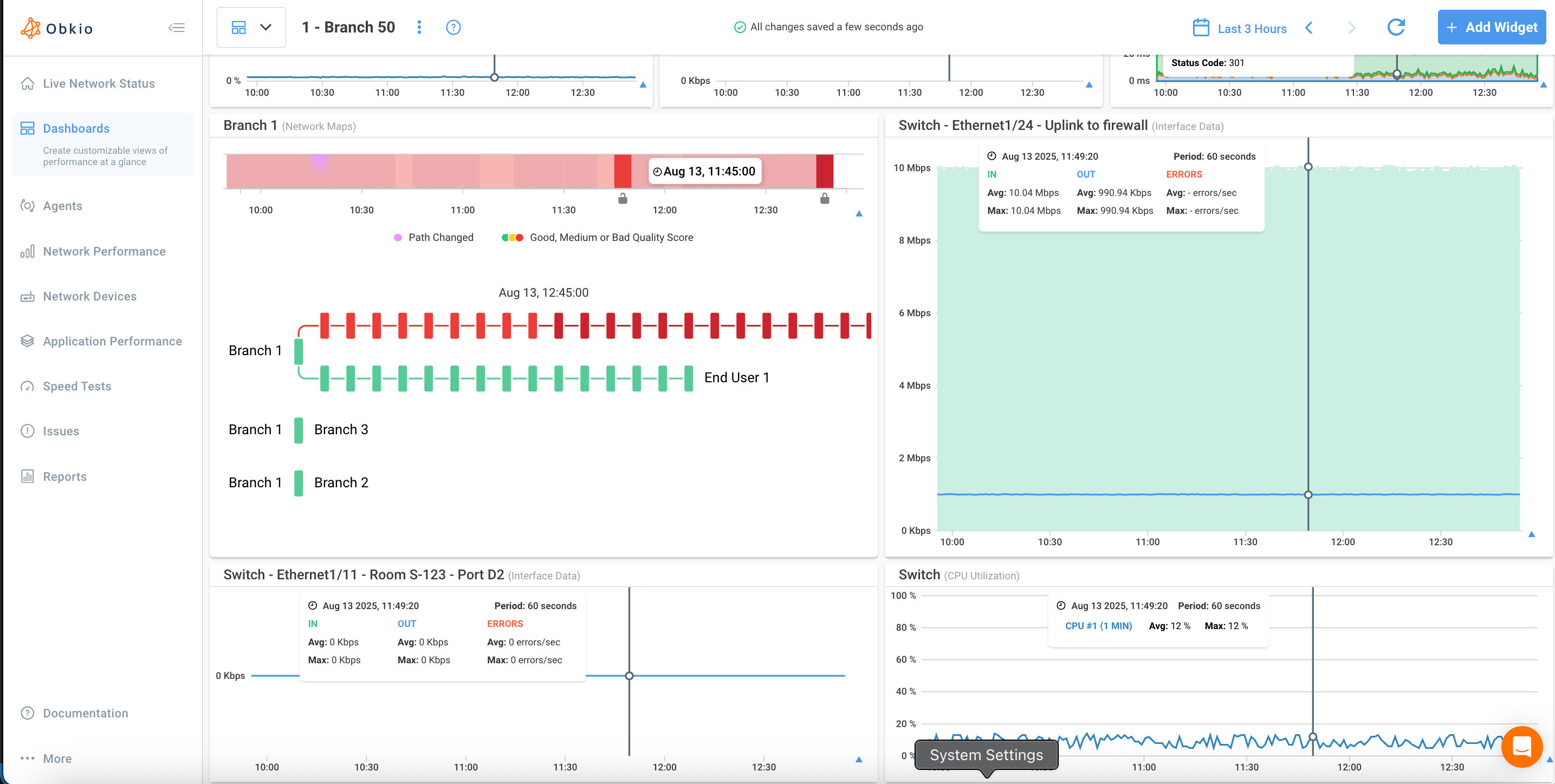 dashboard network switch monitoring