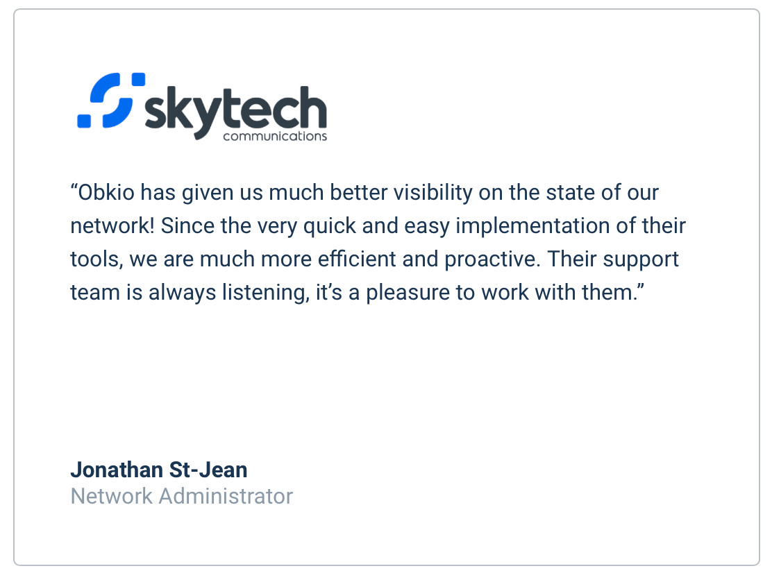 network monitoring solutions testimonial