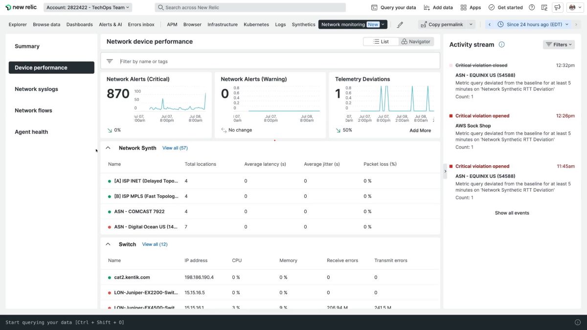 new relic network auditing tool screenshot 3