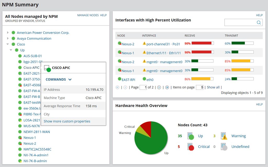solarwind network auditing tool screenshot 1