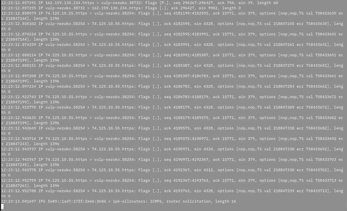 Tcpdump network testing tool interface