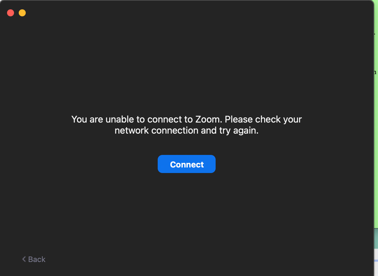 Zoom connection zoom network issues